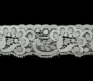 1" White Stretch Lace (04) 10 Mtr - Click Image to Close